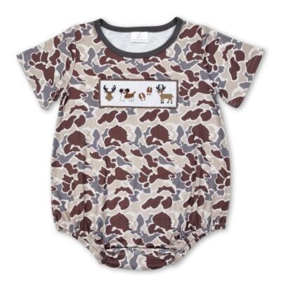 Deer Dog Camo Baby Boy Bubble