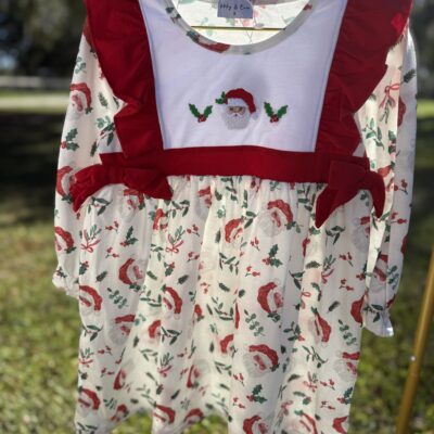 Santa & Holly Ruffle Christmas Dress