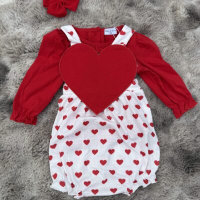 Sweetheart Suspender Bubble Romper Set