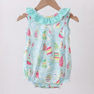 Sailboat Ruffle Bubble- Baby Girls